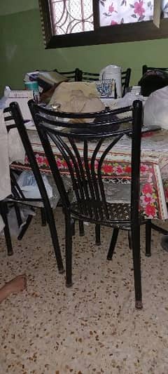 Dinning Table along with 6 chairs (Iron Material)