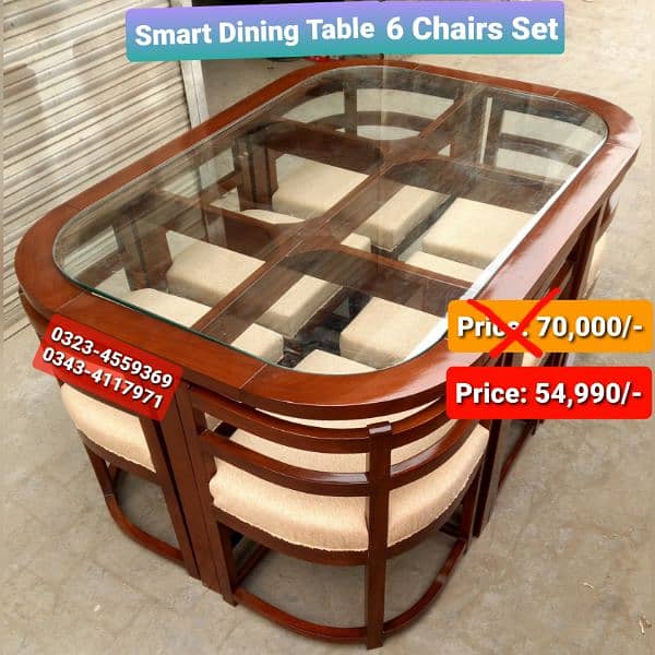 Smart dining table/round dining table/4 chair/6 chair/dining table 17