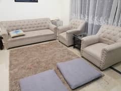 5 seater Sofa set with 2 glass top coffee tables