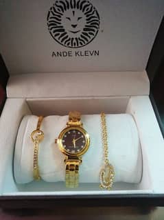 ANDE KLEVN Watch With Set Of Three Bracelets
