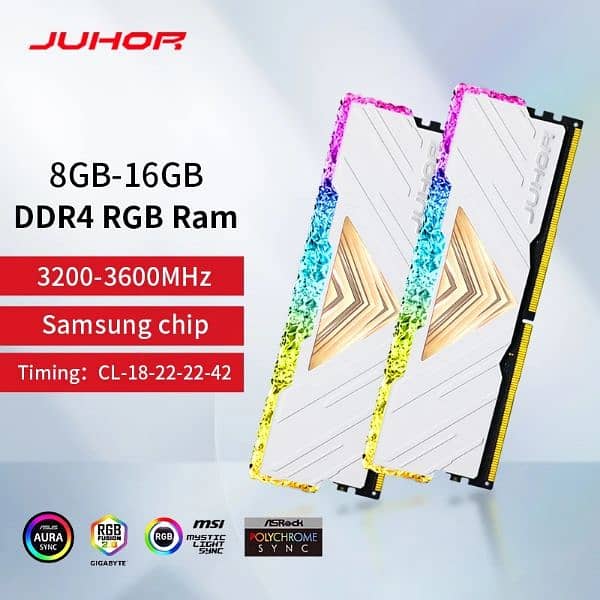 16GB (8x2) DDR4 RGB Juhor Gaming Rams New & Sealed 2