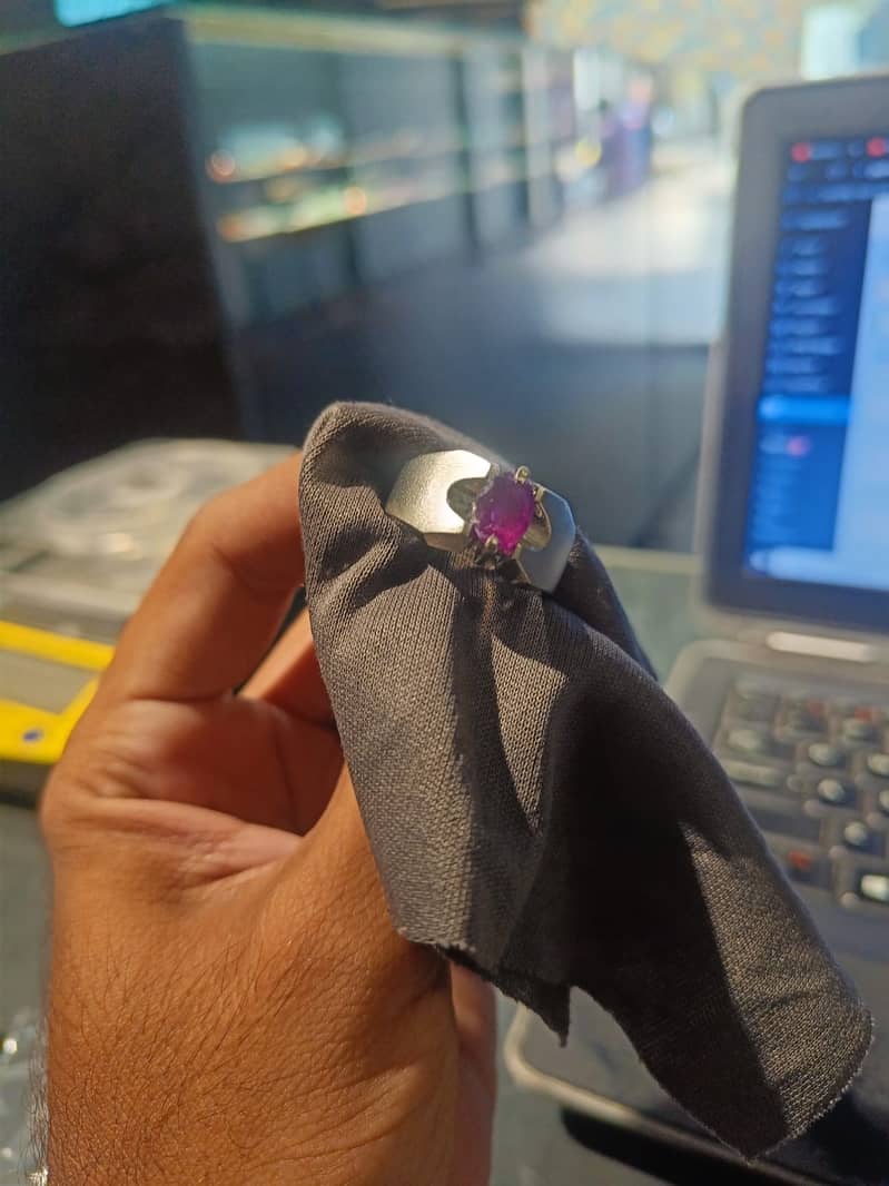 MENS FORMAL | RUBY STONE AND SILVER RING | (NEW ARTICLE) 11