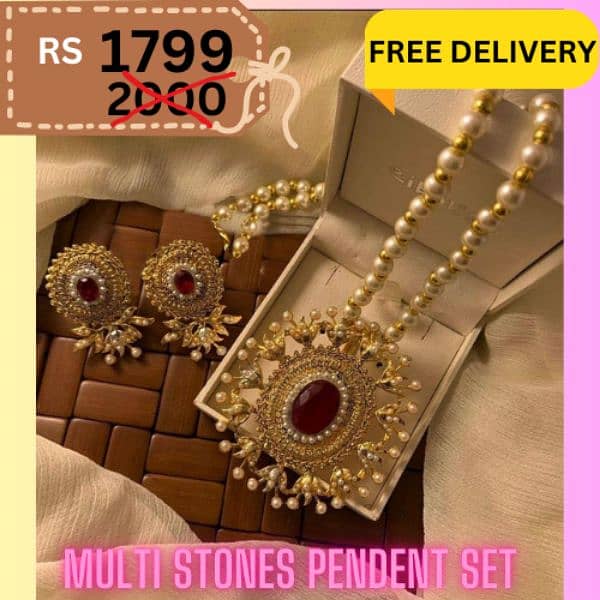 jewellery pendents set | neckless| bracelets| with hight quality stone 0