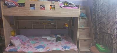 kids bed triplet , bunkbed, kids furniture, home furniture, bed.