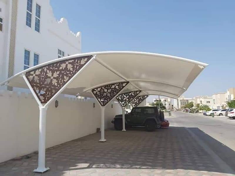 Pvc Tensile fabric shade expert /Car parking shade /Car porch shade 9