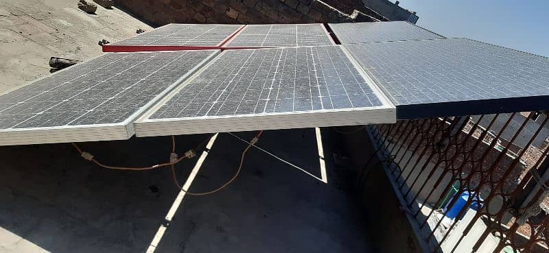 solar panels + Stand + 750w ups + Faisal mppt + Volt meter 10