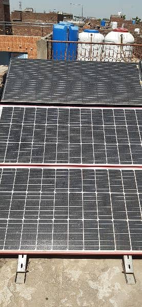 solar panels + Stand + 750w ups + Faisal mppt + Volt meter 14