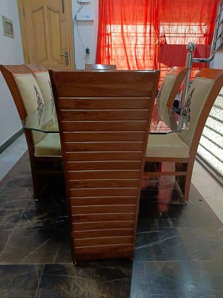 Glass top dining table with 6 chairs. 5