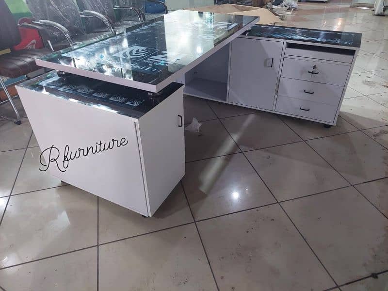 Executive Office Table | Superglass office Table | L shape Table | 2