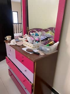 PINK AND PURPLE DRESSING TABLE