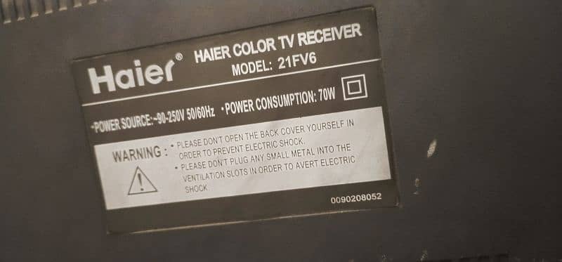 HAIER COLOR TV RECEIVER Model:21FV6 5