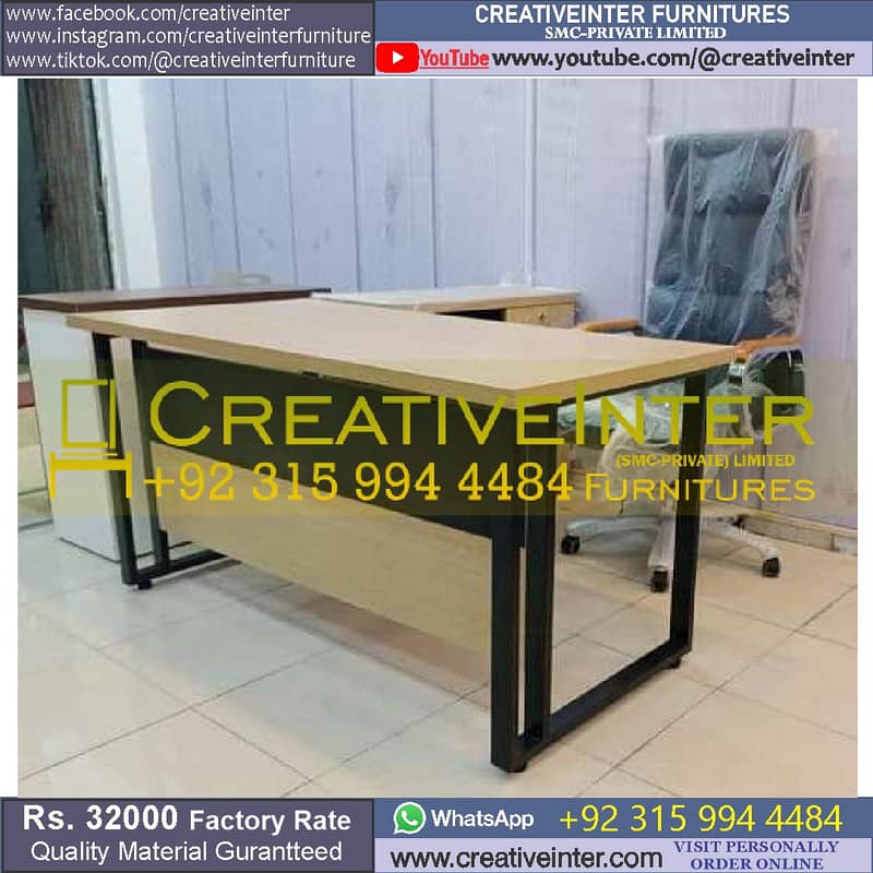 Exective office table manager desk study chair workstation staff CEO 6