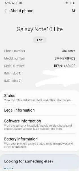 Samsung Galaxy Note 10lite Ram 8 Rom 128 5