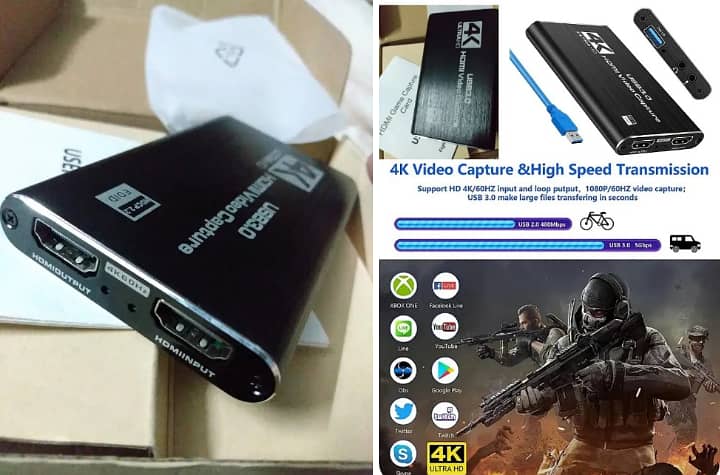 HDMI Video Capture Card 4K 60fps Game Video Record Live 0