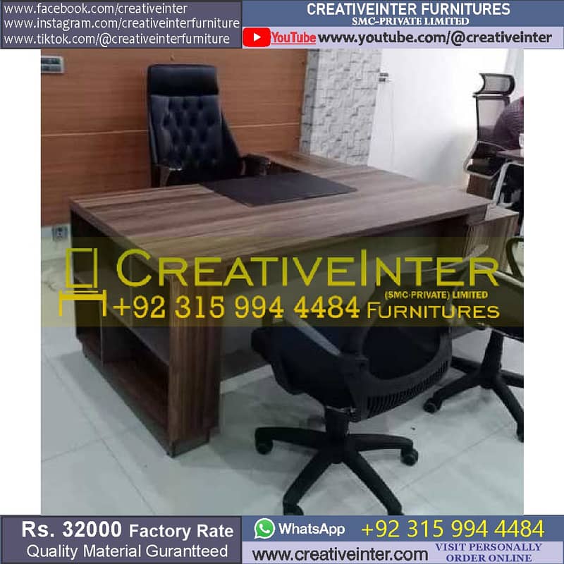 Exective office table manager desk study chair workstation staff CEO 13
