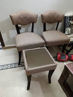 Bedroom chairs with coffee table