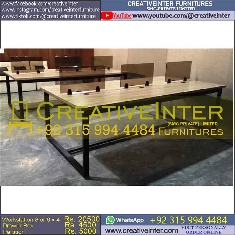 Office Reception Table Counter Front Desk Workstation Meeting Chair 8