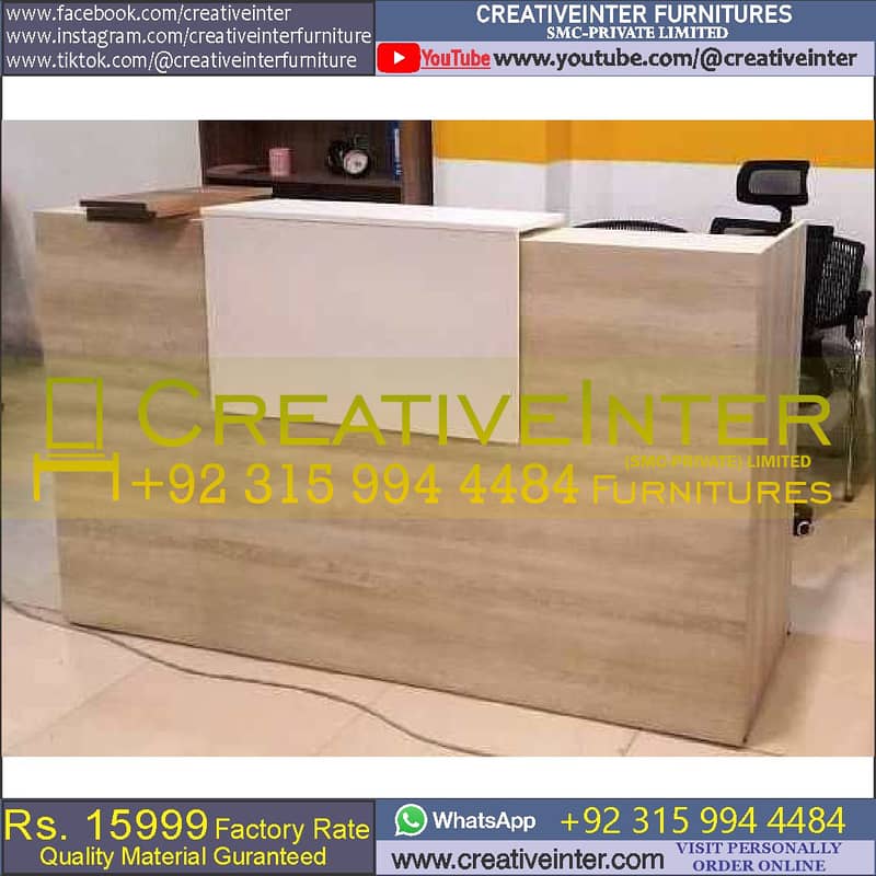 Office Reception Table Counter Front Desk Workstation Meeting Chair 9