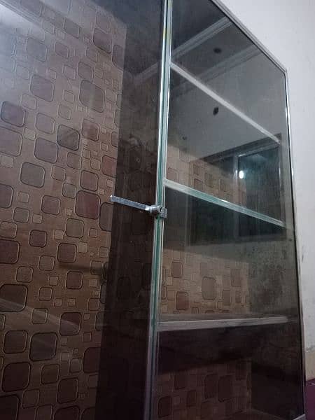 showcase almari 4'×4' with glass sliding door and lock 2
