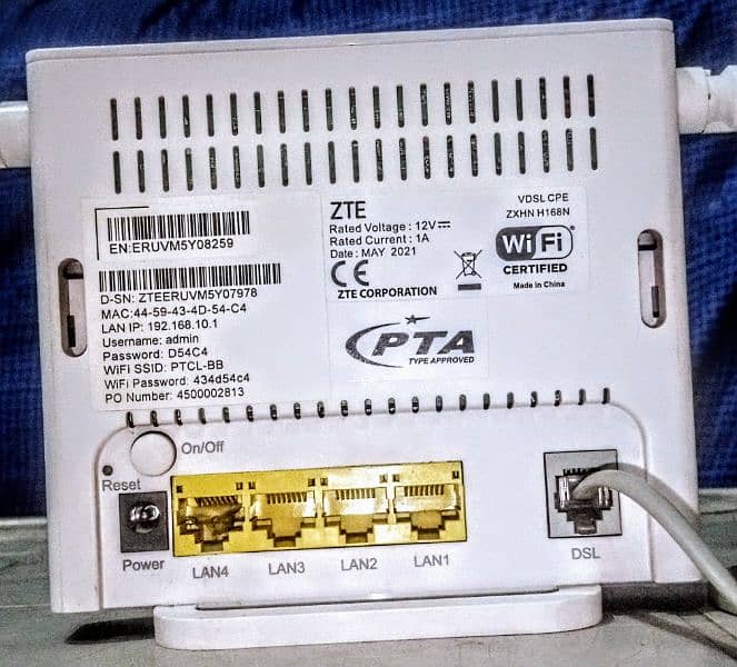 Ptcl Router double antina with adapter & box 2