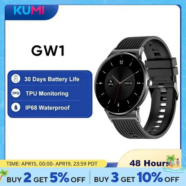 Smart Watch Kumi Gw1 Thermometer Blood Pressure IP67 5