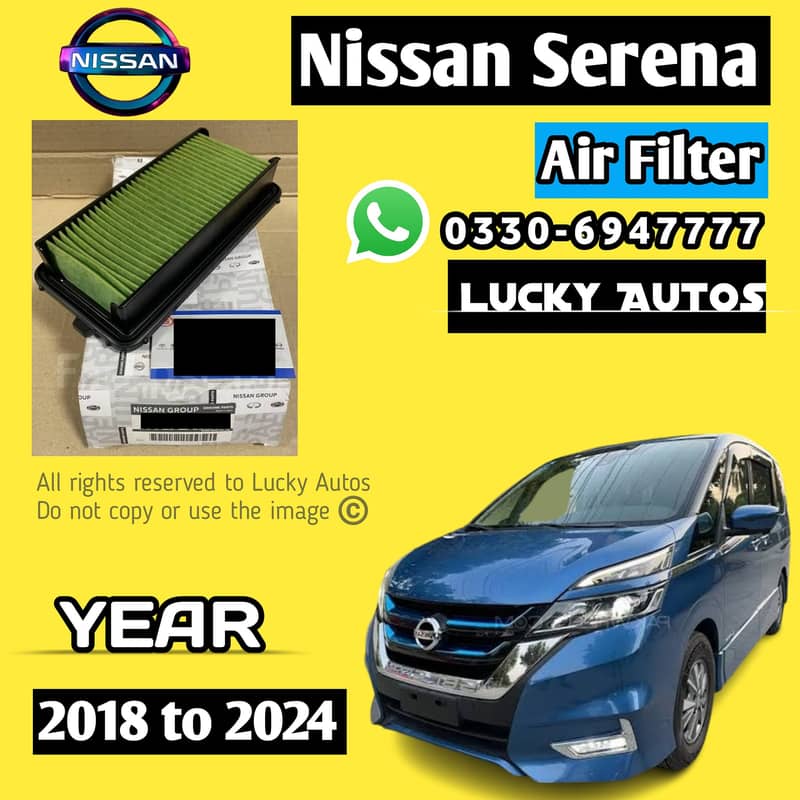 Nissan Serena Air Filter Year 2018 to 2024 0