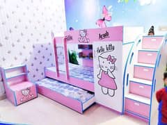 Triple kid's Bed with wardrobe