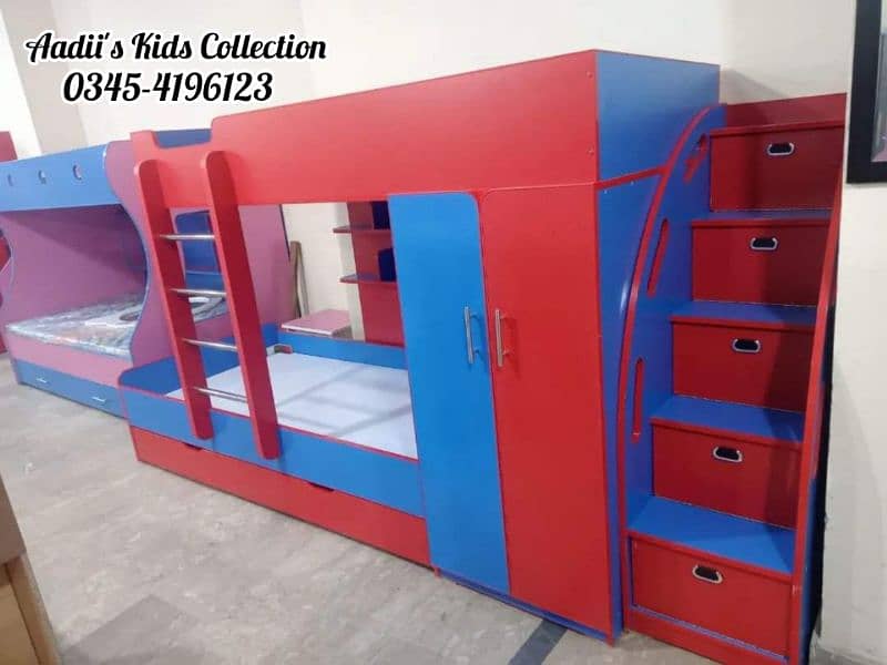 Triple kid's Bed with wardrobe 12