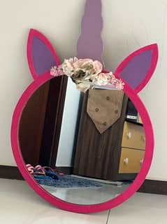 Unicorn mirror for girls room. mirror with beautiful frame.