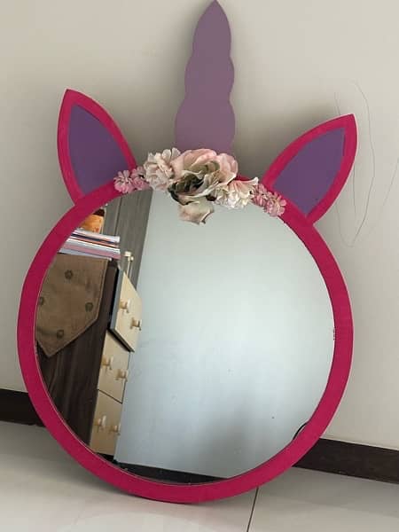 Unicorn mirror for girls room. mirror with beautiful frame. 1