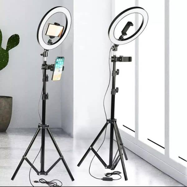 26 cm ringlight with mobile holder 7 feet tripod and four light colors 1
