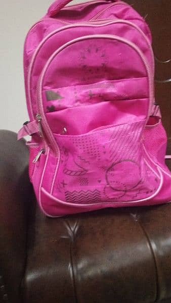 pink school bag with 4 sections best for. grade 4-5 1