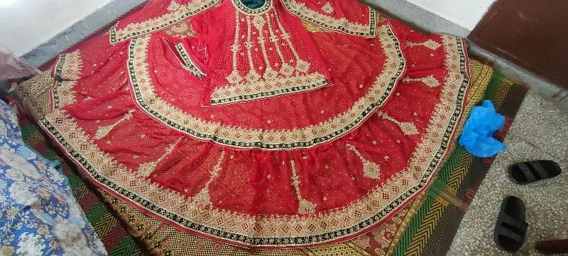Unused un stitched wedding farshi sharara 5