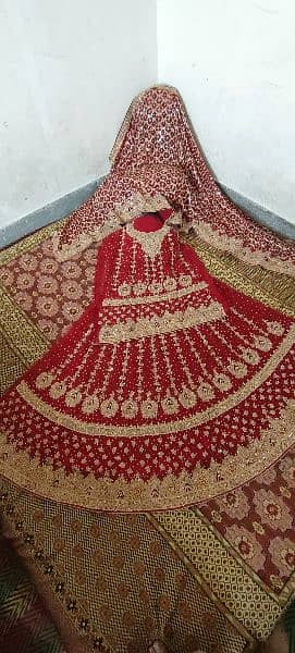 Mehroon Colored Bridal Lehnga unused for sale 15