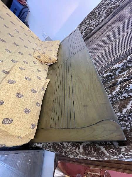 King size bed with side table and dressing table (molty foam mattress) 1