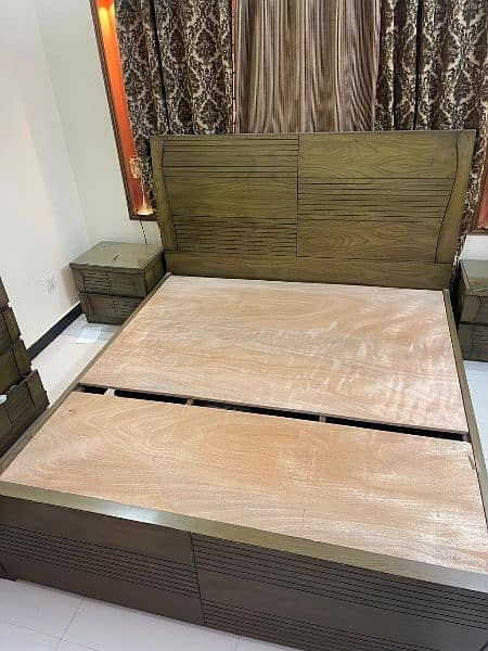 King size bed with side table and dressing table (molty foam mattress) 4