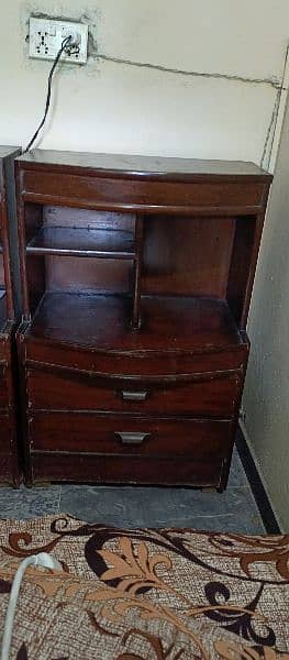 Double Bed With Side tables, Also with large Wood Cabinet 4