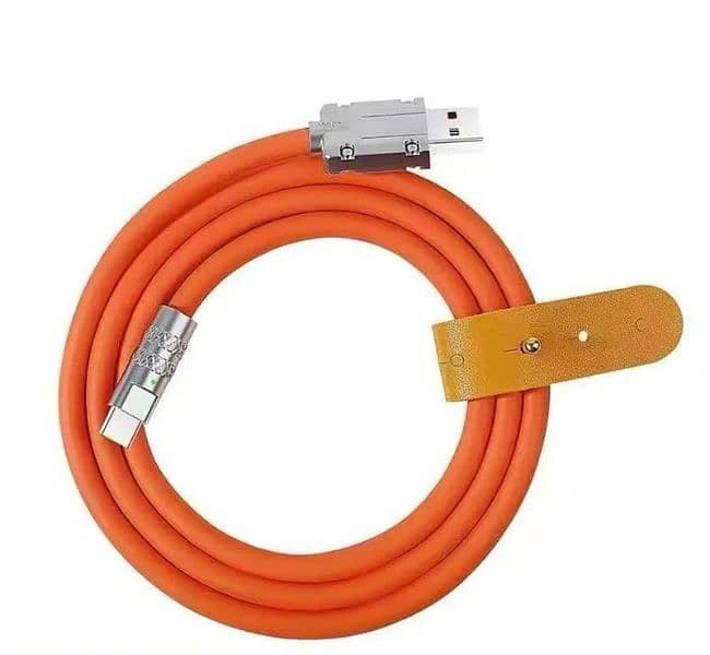 Fiber Type-C Mobile Charging Cable 120W-Orange 1