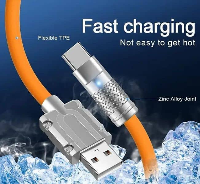 Fiber Type-C Mobile Charging Cable 120W-Orange 2