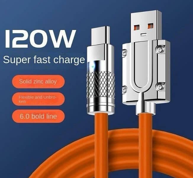 Fiber Type-C Mobile Charging Cable 120W-Orange 7
