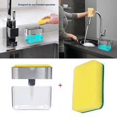 Soap Pump With Sponge And Box (Random Color )