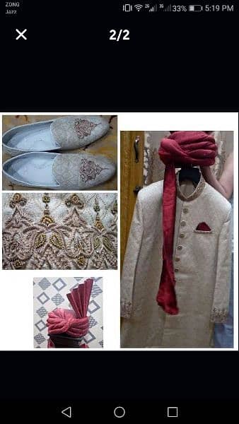 groom shairwani complete set with shoes and qulla 0