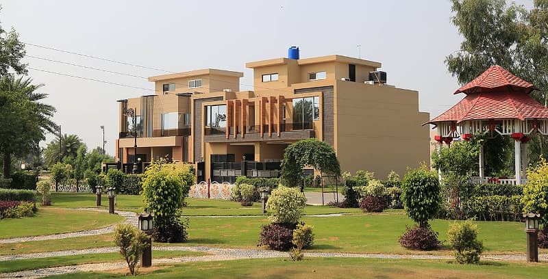 7.15 Marla Facing Park Plot for Sale in C Block Palm City Lahore 11