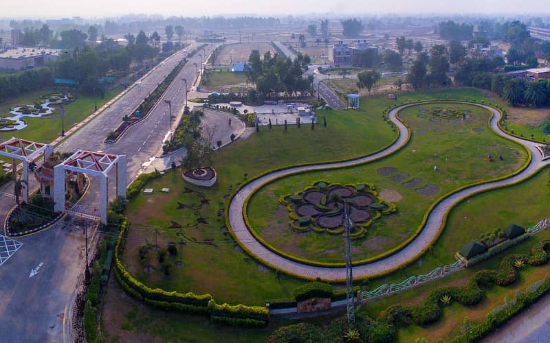 7.15 Marla Facing Park Plot for Sale in C Block Palm City Lahore 12