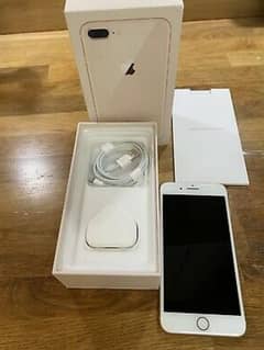 apple I phone 8 plus gold complete box PTA approved hai