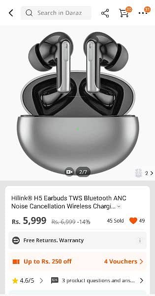 Hilink H5 WIRELESS CHARGING and Noise Cancelling Earbuds 6