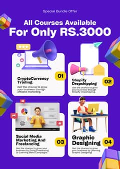 Online Earning Courses Available (Shopify, Cryptocurrency, Graphic Des