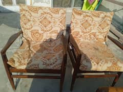 wooden room chair pair for sale