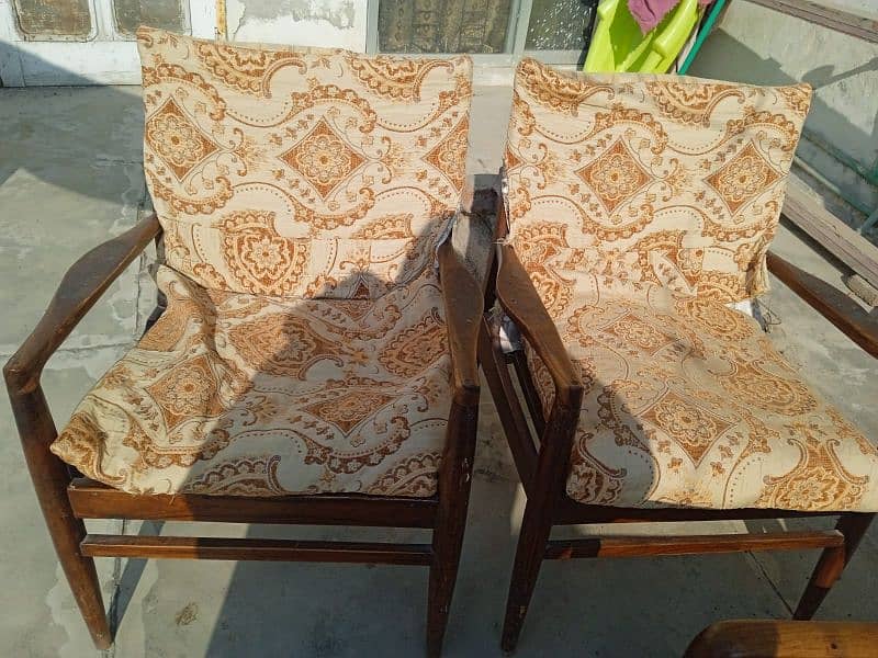 wooden room chair pair for sale 1