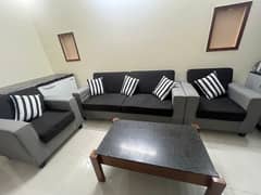 5 seater sofa with marble table